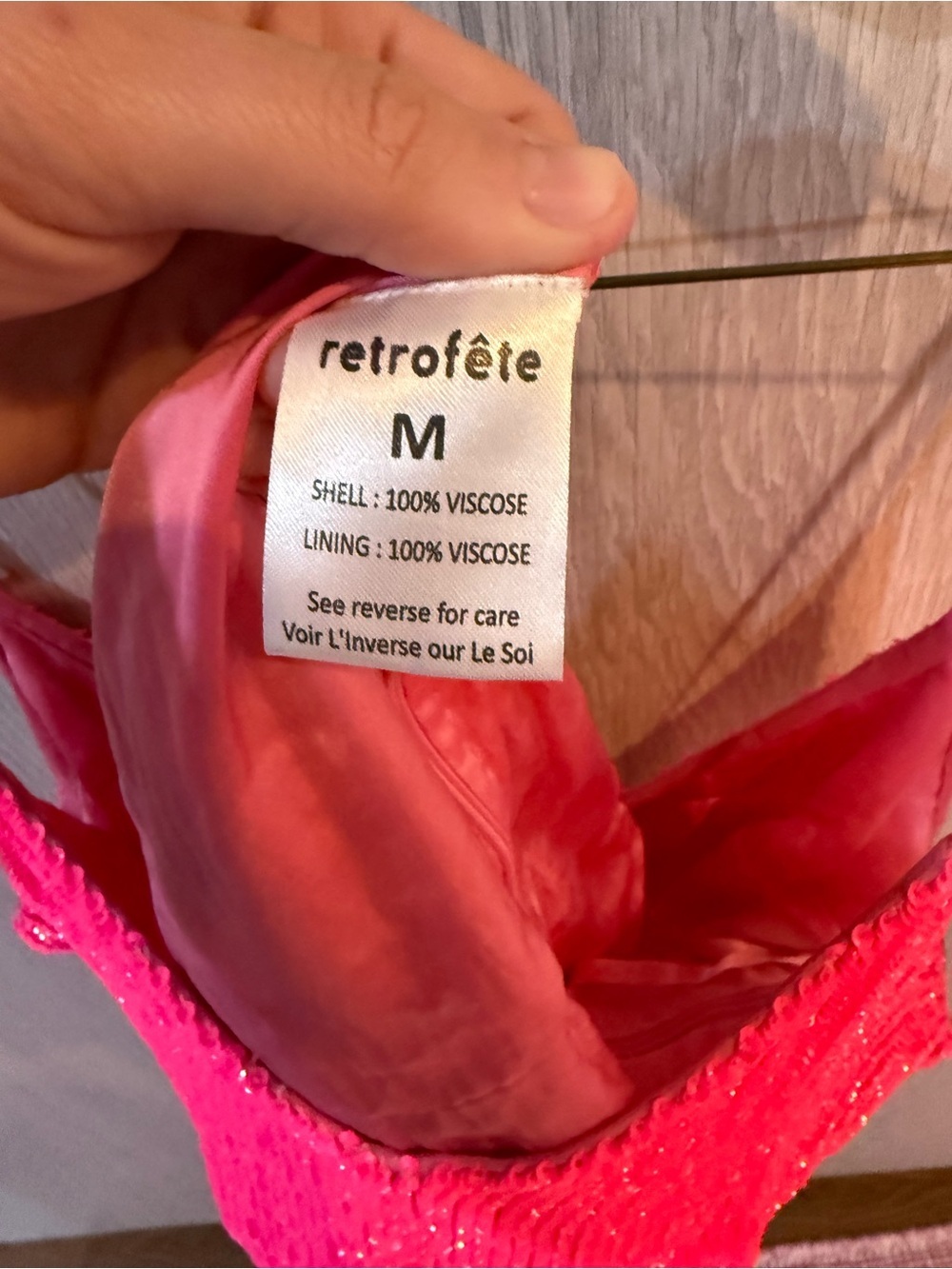 NWT Retrofete Claire Pink Sequin Slip Mini Dress M - Picture 9 of 9